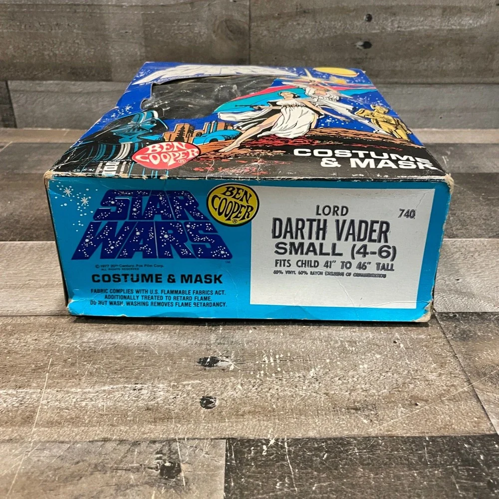 Vintage 1977 Ben Cooper Star Wars Darth Vader Costume Mask Original Box 70s Toy